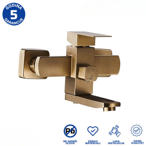 Tuš baterije - ZLATNA - INOX - sa dodacima 486201 Slovarm